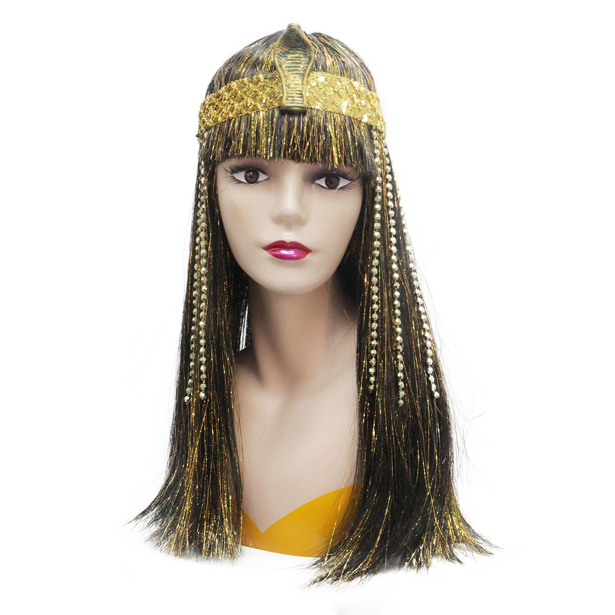New Fashion Egyptian Queen cosplay Wig-Golden Snake Head Headwear Golden Rain Silk Black Long Straight Synthetic Wig
New Fashion Egyptian Queen cosplay Wig-Golden Snake Head Headwear Golden Rain Silk Black Long Straight Synthetic Wig