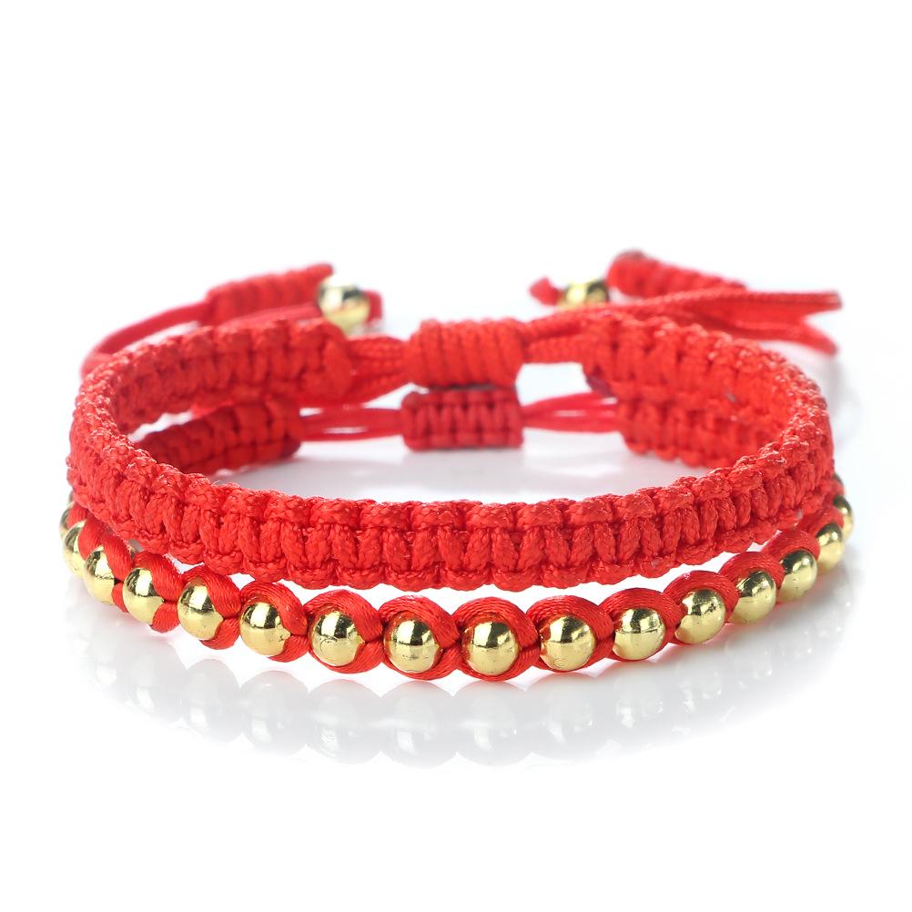 Multicolor Copper Bead Woven Bracelet Set - Handmade Flat Knot Design
Multicolor Copper Bead Woven Bracelet Set - Handmade Flat Knot Design