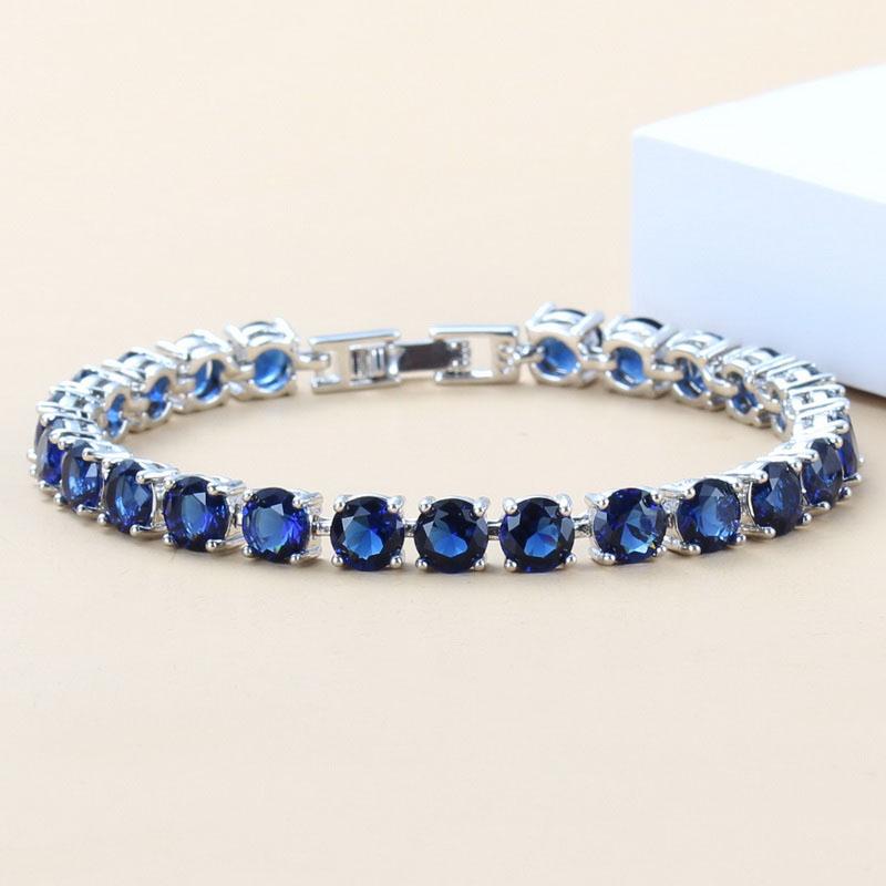 Fashion Female Silver Jewelry Blue Zircon Jewelry Charm Chain Link Bracelet Bangle for Women Gift 18.5CM синий
Fashion Female Silver Jewelry Blue Zircon Jewelry Charm Chain Link Bracelet Bangle for Women Gift 18.5CM синий