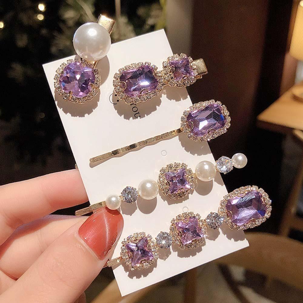 Fashion Elegant Purple Crystal Women Pearl Hair Clips Hair Accessories Headwear Hairpins 
Fashion Elegant Purple Crystal Women Pearl Hair Clips Hair Accessories Headwear Hairpins