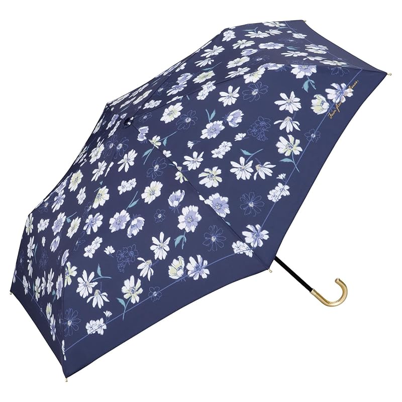 Wpc. umbrella folding umbrella rim line flower mini navy For both rain and shine Main rib 50cm 170g lightweight ladies floral pattern cute feminine 
Wpc. umbrella folding umbrella rim line flower mini navy For both rain and shine Main rib 50cm 170g lightweight ladies floral pattern cute feminine