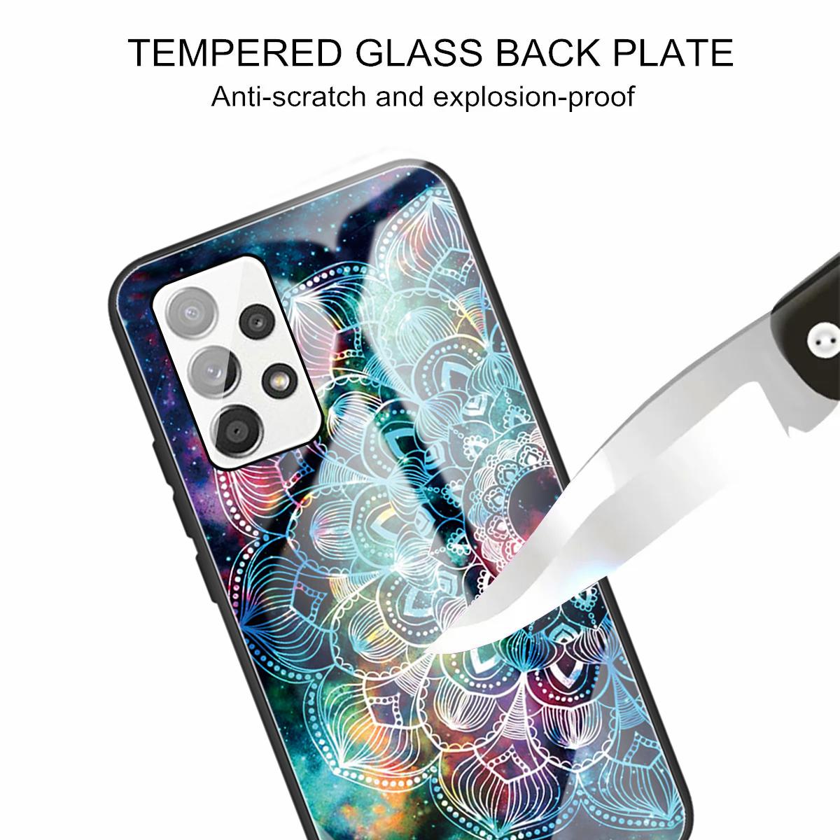 Hard Tempered Glass Shell Pattern Printing Back with TPU Frame Anti-Scratch Protective Cover for Samsung Galaxy A33 5G Mandala Flower
Hard Tempered Glass Shell Pattern Printing Back with TPU Frame Anti-Scratch Protective Cover for Samsung Galaxy A33 5G Mandala Flower