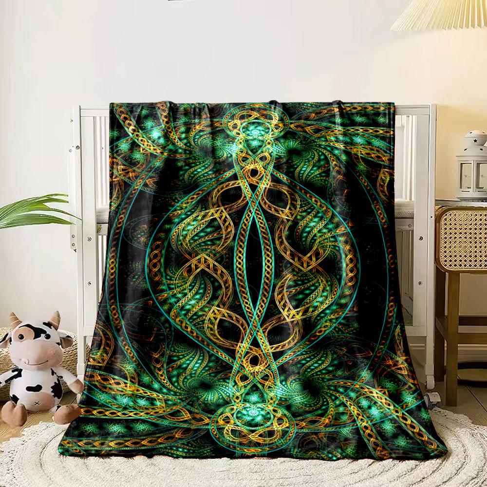 The pattern features intricate golden loops intertwined with green spirals. for all seasons blanket lunch break throw gift 80cm x 120cm
The pattern features intricate golden loops intertwined with green spirals. for all seasons blanket lunch break throw gift 80cm x 120cm