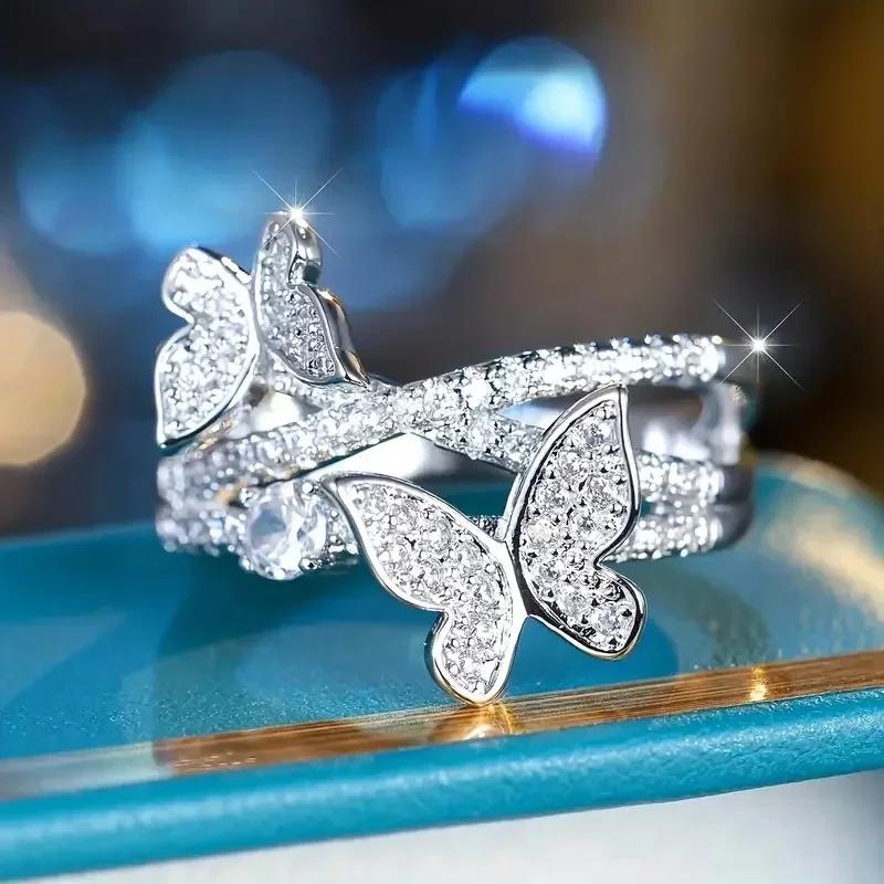 2026 Gift European and American Butterfly Multi layer Design Ring Fresh, Sweet, High end Elegant temperament Zircon Accessories 6
2026 Gift European and American Butterfly Multi layer Design Ring Fresh, Sweet, High end Elegant temperament Zircon Accessories 6