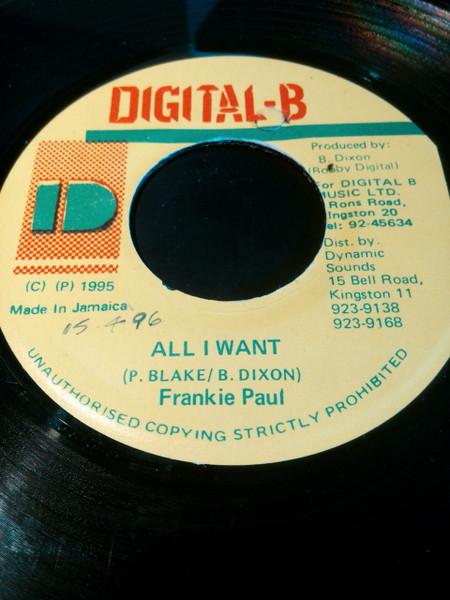 7inch Record FRANKIE PAUL All I Want Version NONE DIGITALB 1995 Jamaica Reggae Ska Dub Used
7inch Record FRANKIE PAUL All I Want Version NONE DIGITALB 1995 Jamaica Reggae Ska Dub Used