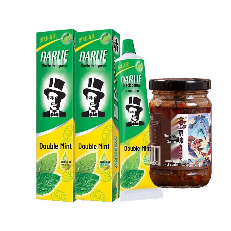 Darlie Double Mint Toothpaste Twin Pack & Mushroom Sauce Combo
Darlie Double Mint Toothpaste Twin Pack & Mushroom Sauce Combo