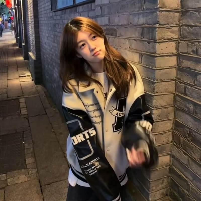 Women s Retro Embroidered Baseball Jacket - Stand Collar, Loose Fit for Spring & Autumn L чорний
Women s Retro Embroidered Baseball Jacket - Stand Collar, Loose Fit for Spring & Autumn L чорний