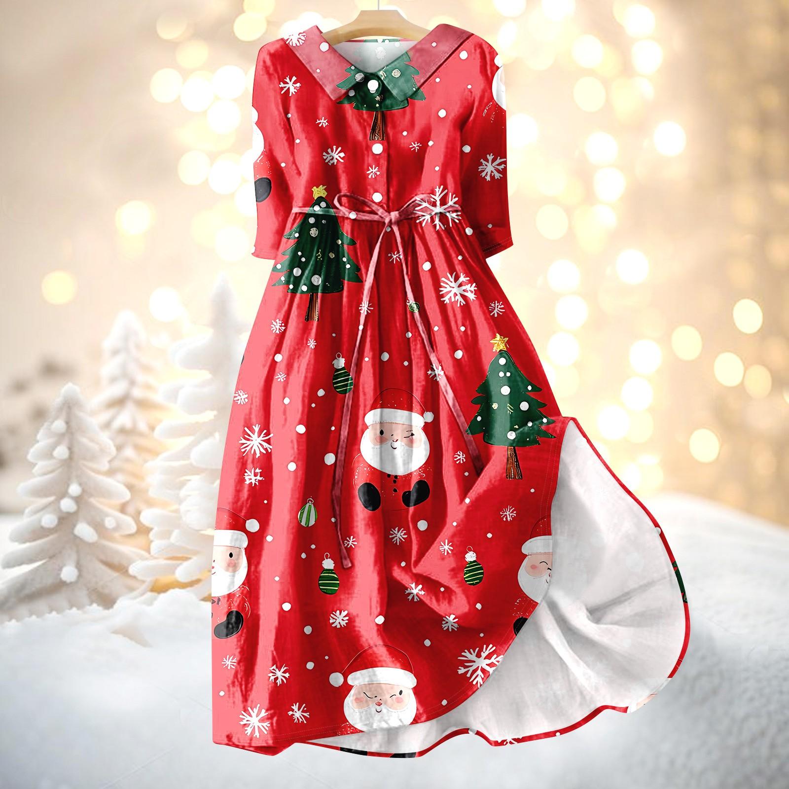 Женское модное платье с рождественским принтом, застегивающееся на пуговицы, с манжетами длиной семь четвертей и бретельками XXXL киноварь
Женское модное платье с рождественским принтом, застегивающееся на пуговицы, с манжетами длиной семь четвертей и бретельками XXXL киноварь
