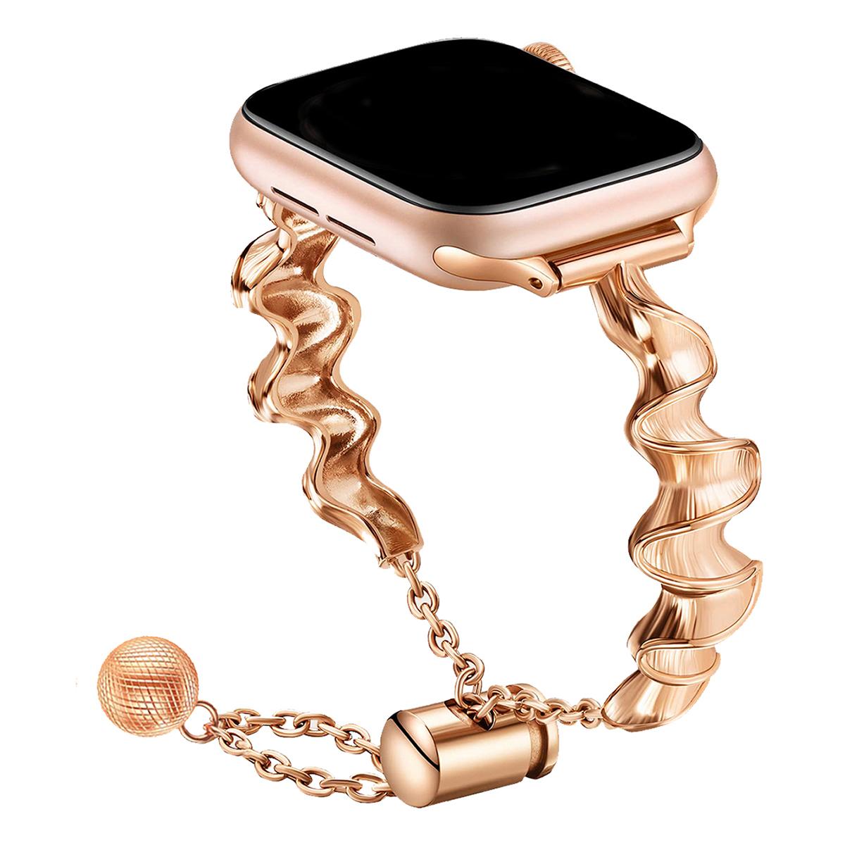 Waxy Cowhide Watchband for Apple Watch Series 10 42mm/9 8 7 41mm/SE (2023) SE (2022) SE 6 5 4 40mm/3 2 1 38mm Metal Ribbon Shape Smartwatch Strap Silver
Waxy Cowhide Watchband for Apple Watch Series 10 42mm/9 8 7 41mm/SE (2023) SE (2022) SE 6 5 4 40mm/3 2 1 38mm Metal Ribbon Shape Smartwatch Strap Silver