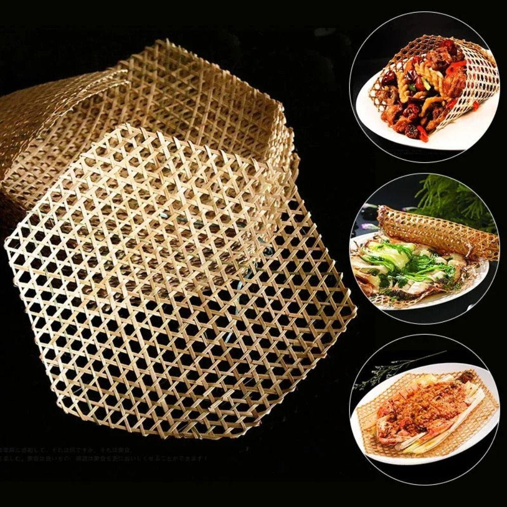 10pcs Oil Drainage Net Bamboo Woven Food Mat Anti-Stick Plate Mat Fried Food Oil Mat Kitchen 5 holes
10pcs Oil Drainage Net Bamboo Woven Food Mat Anti-Stick Plate Mat Fried Food Oil Mat Kitchen 5 holes