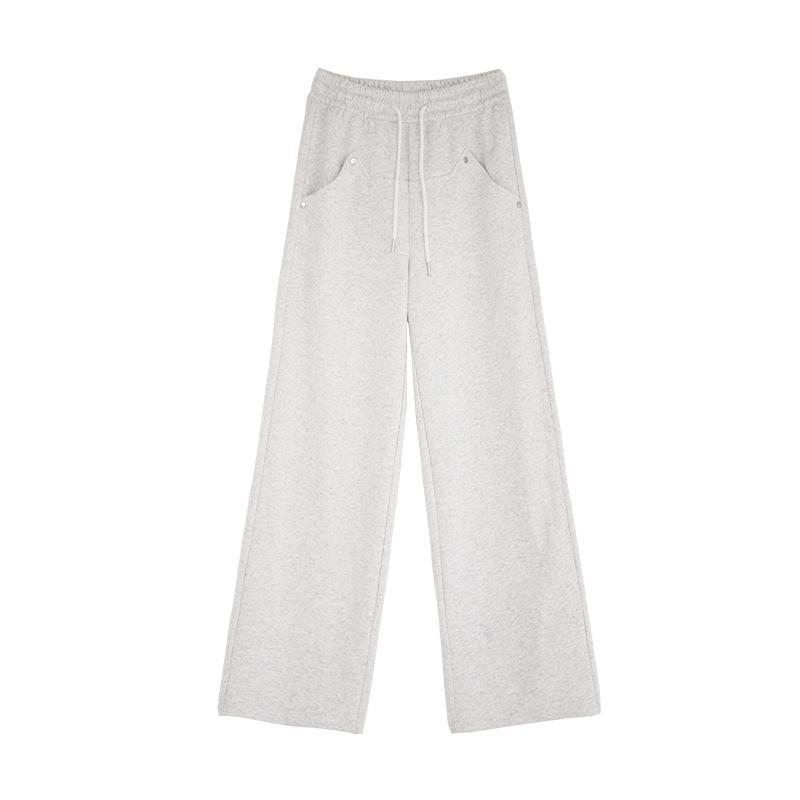 Gray Riveted Sweatpants for Women In Spring and Autumn New Products High-waisted Straight-leg Pants Loose Small Casual Wide-leg Pants S
Gray Riveted Sweatpants for Women In Spring and Autumn New Products High-waisted Straight-leg Pants Loose Small Casual Wide-leg Pants S