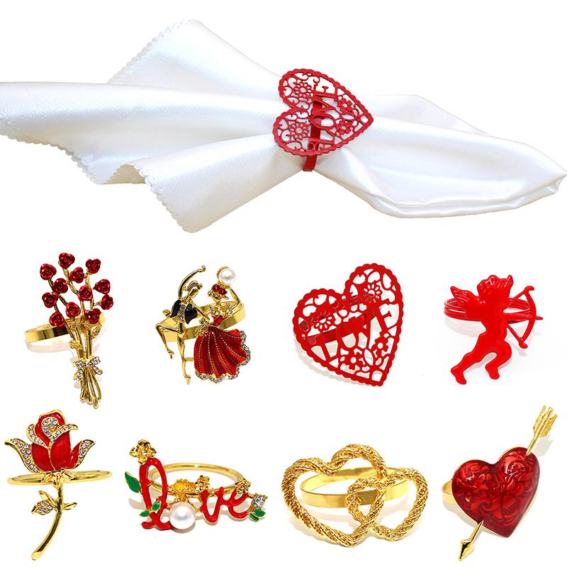 1PC Napkin Ring Exquisite Metal Valentine s Day Party Table Decorations Elegant Heart-Shaped Multistyle Cupid Design Red Rose
1PC Napkin Ring Exquisite Metal Valentine s Day Party Table Decorations Elegant Heart-Shaped Multistyle Cupid Design Red Rose