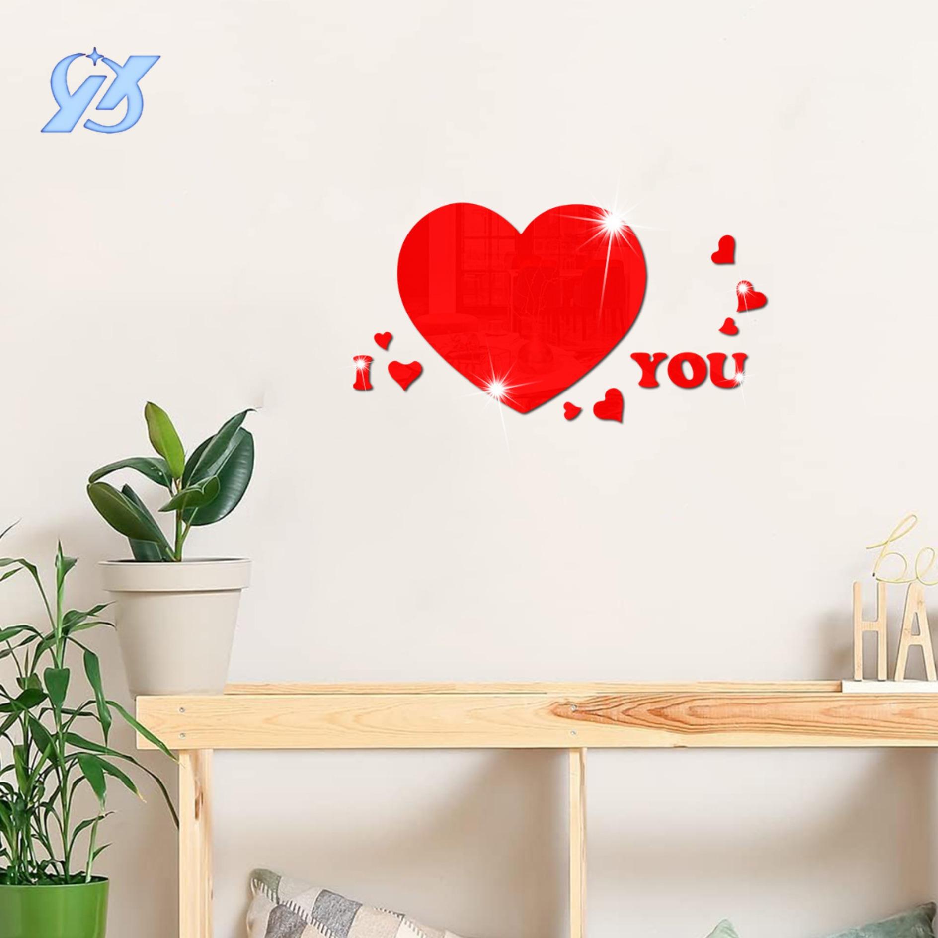 Mirror wall stickers love decoration three-dimensional acrylic stickers warm living room wall background layout
Mirror wall stickers love decoration three-dimensional acrylic stickers warm living room wall background layout