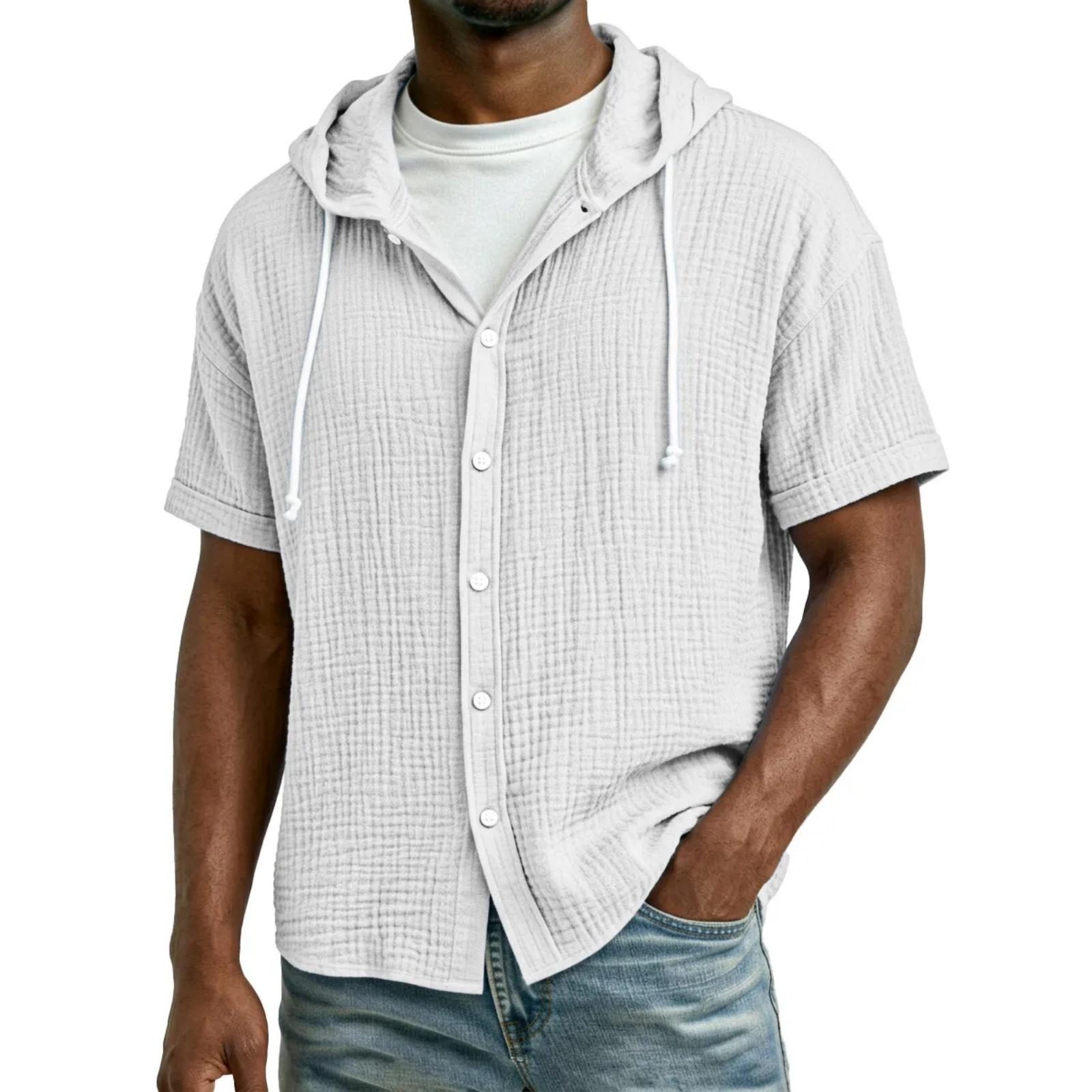 Men s Casual And Fashionable -color Hooded Top - Men s Loose, Breathable Pleated Fabric Short-sleeved Shirt XL
Men s Casual And Fashionable -color Hooded Top - Men s Loose, Breathable Pleated Fabric Short-sleeved Shirt XL