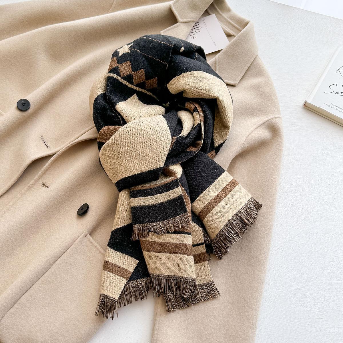 Korean New Diamond Lattice Fashion Double-sided Imitation Cashmere Scarf Women Men Thicken Warm Shawl Autumn Winter Neck Scarves 62X195cm
Korean New Diamond Lattice Fashion Double-sided Imitation Cashmere Scarf Women Men Thicken Warm Shawl Autumn Winter Neck Scarves 62X195cm