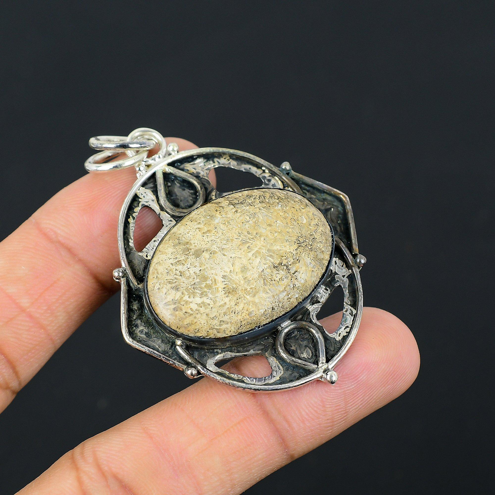 Gift For Her 925 Sterling Silver Natural Fossi Coral Gemstone Jewelry Pendant
Gift For Her 925 Sterling Silver Natural Fossi Coral Gemstone Jewelry Pendant