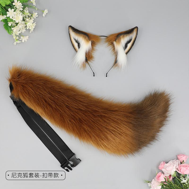 Simulation beast ear headdress beast tail cosplay comic show props cute plush fox ears headband tail set One size fits all
Simulation beast ear headdress beast tail cosplay comic show props cute plush fox ears headband tail set One size fits all