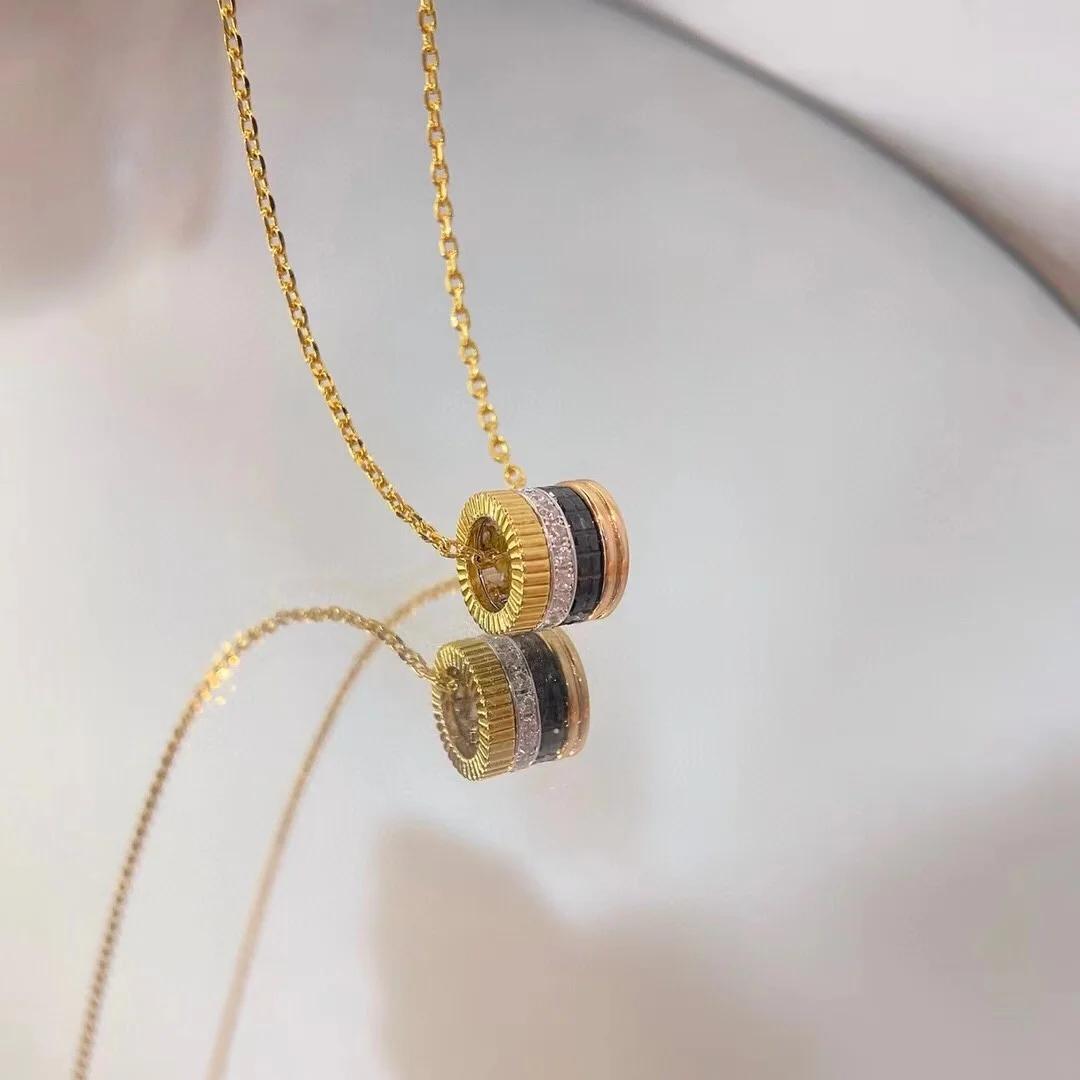 Новый Горячий Бренд Ожерелье Юбилейный Подарок Высокое Качество Европа Роскошные Ожерелья Ювелирные Изделия для Пар Керамический Подвеска для Помолвки белый