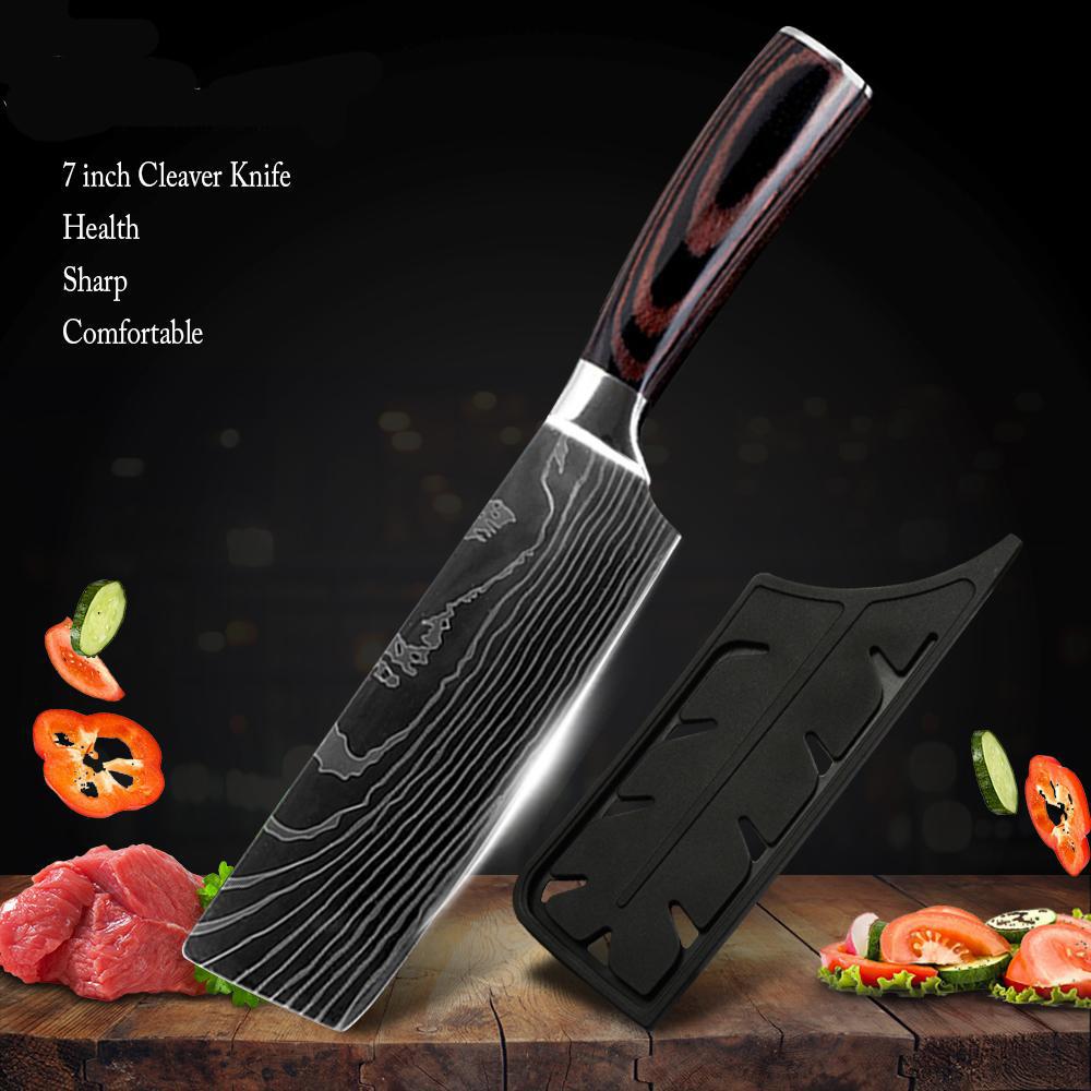 Cleaver Nakiri Нож 7 дюймовый нож из высокоуглеродистой стали с удобной деревянной ручкой
Cleaver Nakiri Нож 7 дюймовый нож из высокоуглеродистой стали с удобной деревянной ручкой