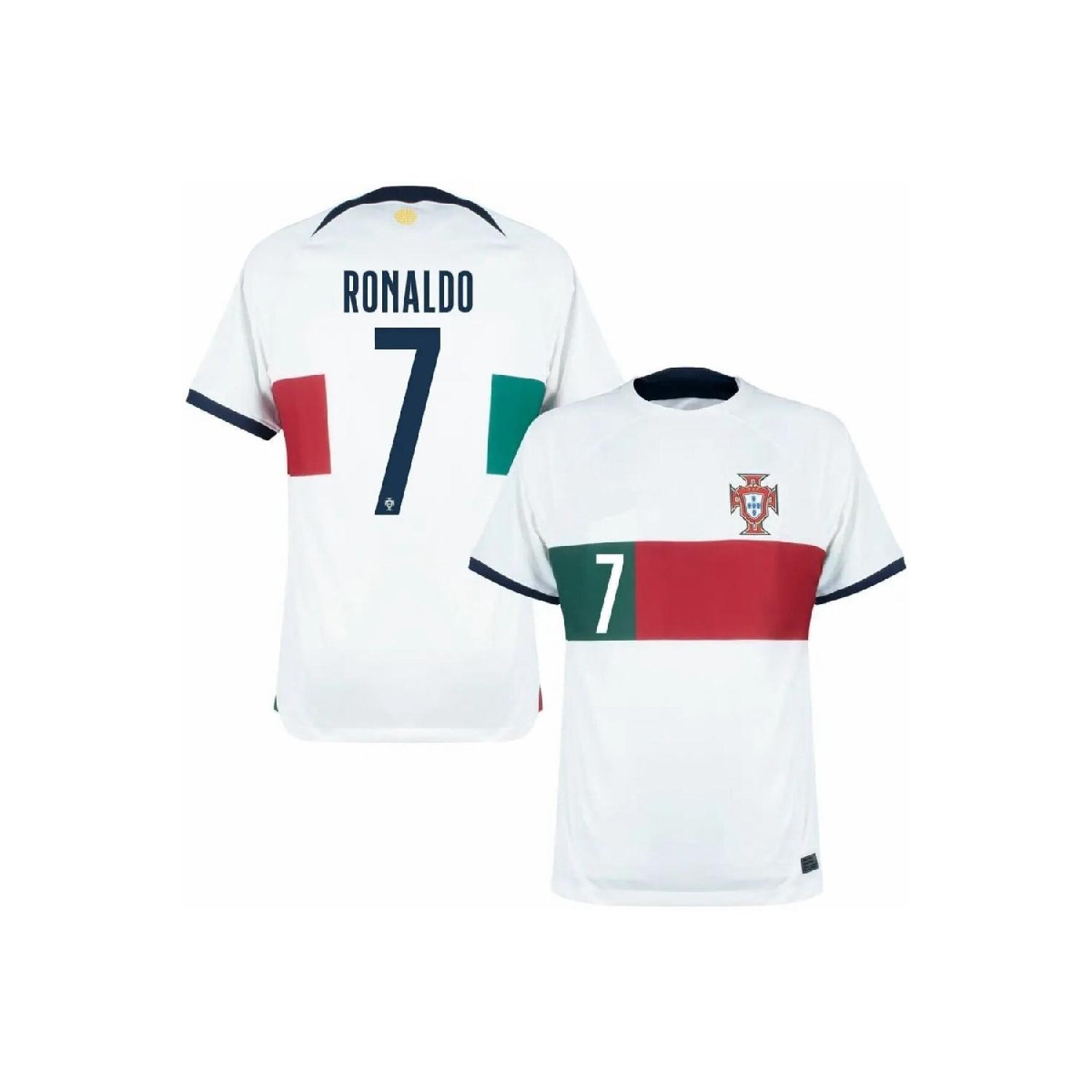 Бело-зеленая майка сборной Португалии Роналду для взрослых с носками в подарок 
Бело-зеленая майка сборной Португалии Роналду для взрослых с носками в подарок