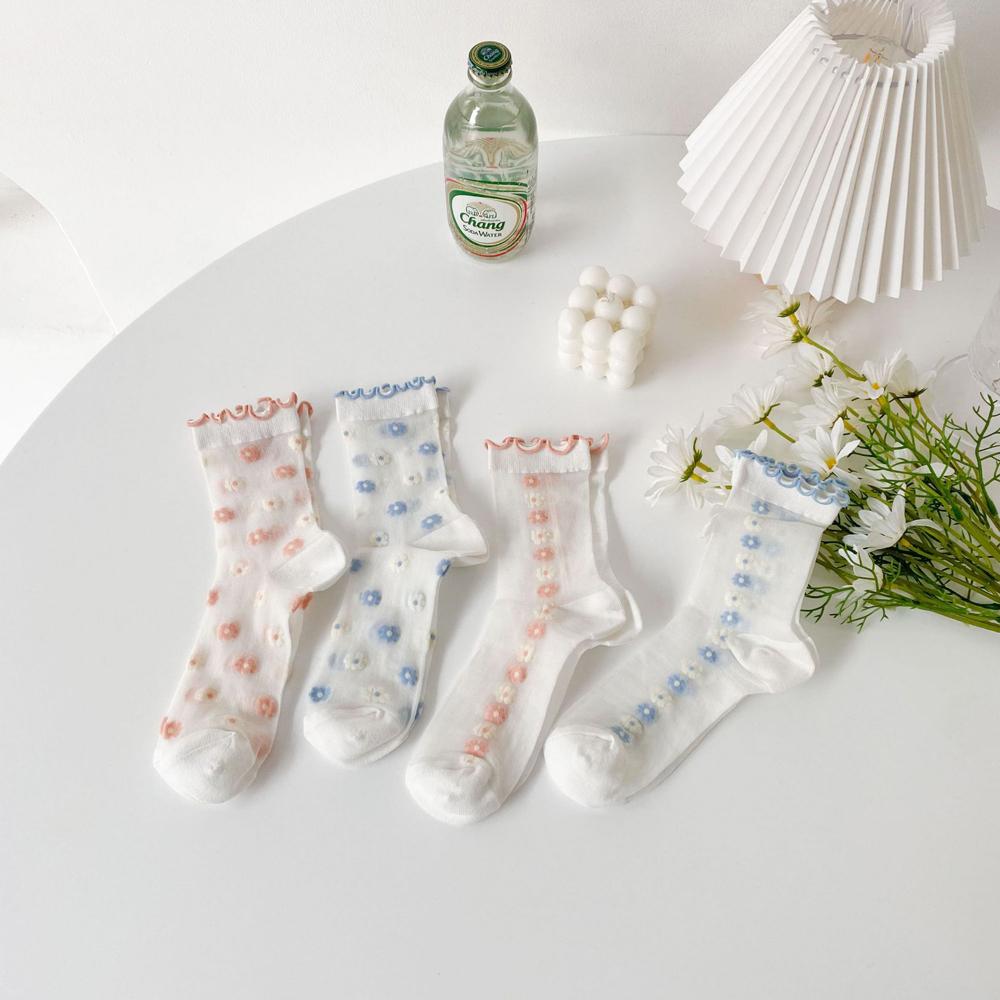 New Transparent Streetwear Harajuku Style Korean Flower Socks Glass Silk Women Hosiery Lolita Socks
New Transparent Streetwear Harajuku Style Korean Flower Socks Glass Silk Women Hosiery Lolita Socks