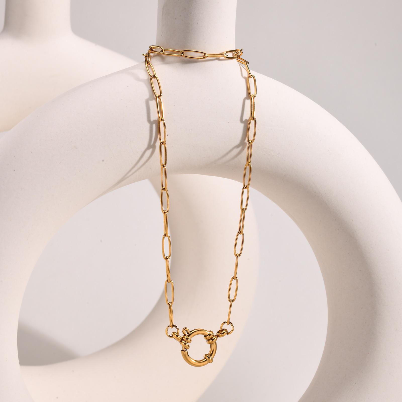 Chunky Bubble Buckle Necklace for Women,Stainless Steel Bead/Grinding/NK Chain Necklaces,18K Gold Plated Punk Jewelry Gifts
Chunky Bubble Buckle Necklace for Women,Stainless Steel Bead/Grinding/NK Chain Necklaces,18K Gold Plated Punk Jewelry Gifts