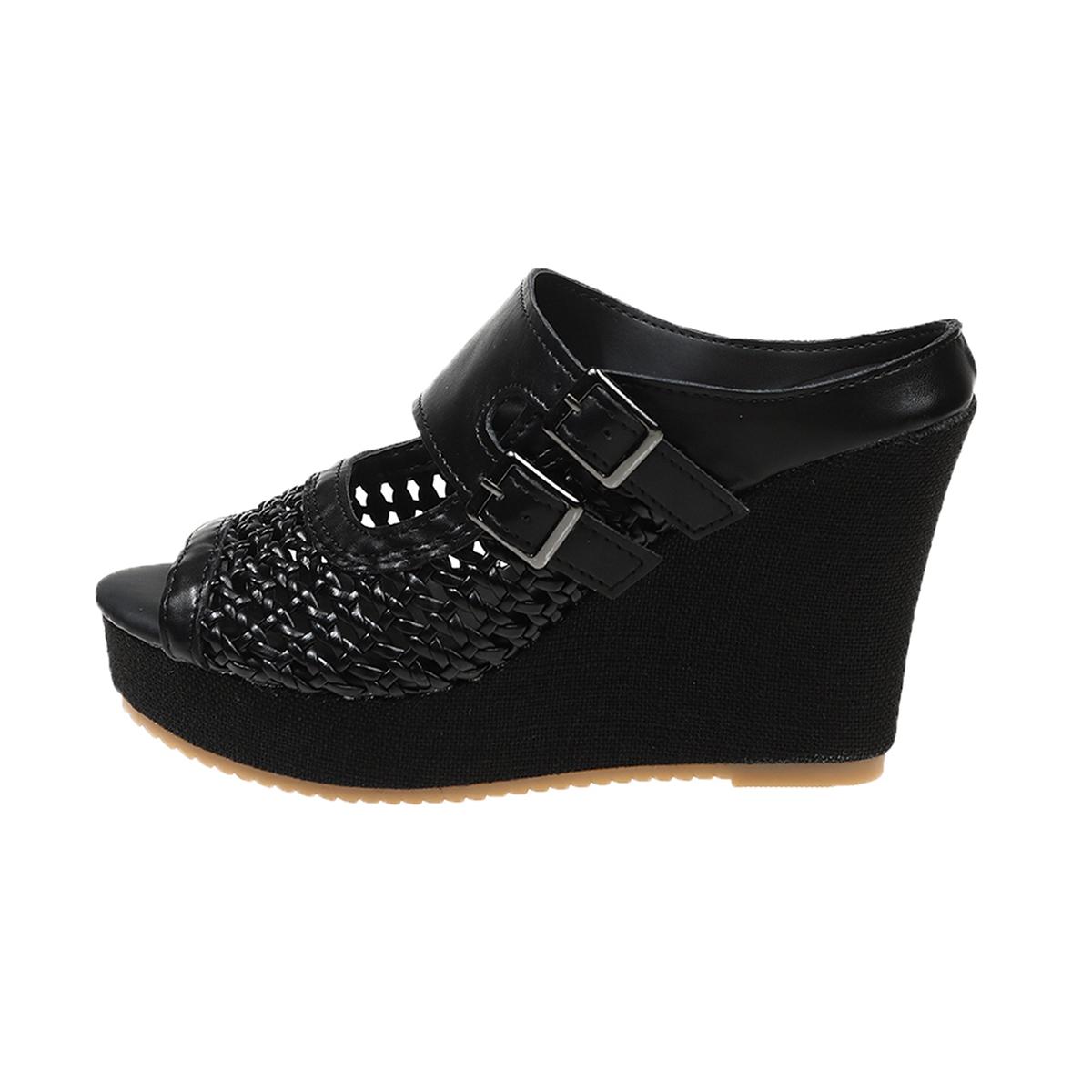 Woven Platform Slippers Summer New Round Toe Open Toe Metal Buckle Anti-slide Heel Fish Mouth Shoes 43 чорний
Woven Platform Slippers Summer New Round Toe Open Toe Metal Buckle Anti-slide Heel Fish Mouth Shoes 43 чорний