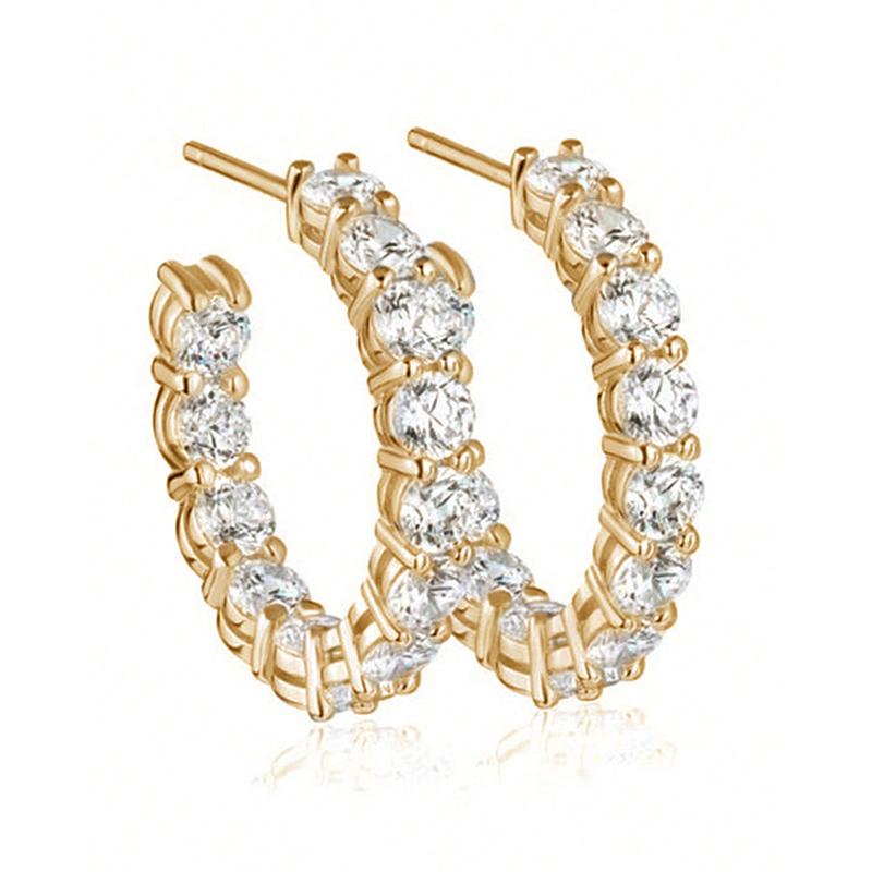 Huitan Versatile Women Hoop Earrings Full Shining Round CZ Fashion Elegant Party Daily Accessories Simple Zircon for Wedding
Huitan Versatile Women Hoop Earrings Full Shining Round CZ Fashion Elegant Party Daily Accessories Simple Zircon for Wedding