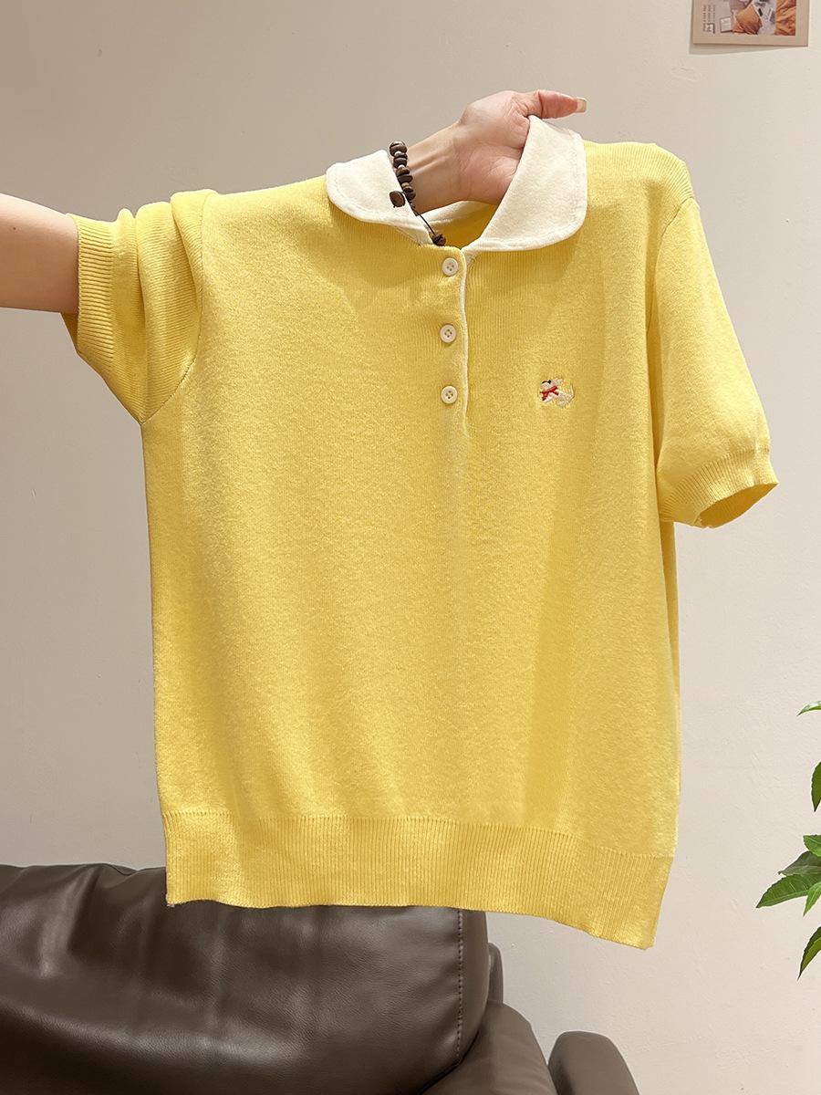 Super good-looking cute embroidered POLO neck knitted sweater women s summer new button pullover slim-fitting front shoulder short-sleeved One size fits all
Super good-looking cute embroidered POLO neck knitted sweater women s summer new button pullover slim-fitting front shoulder short-sleeved One size fits all