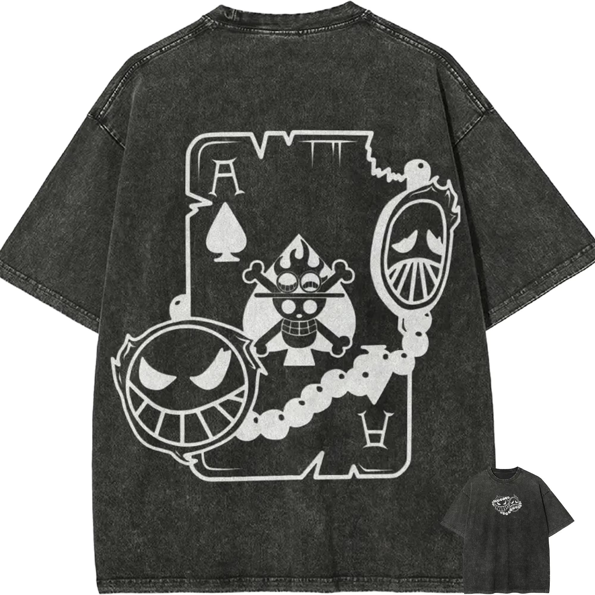 Ace T Shirt Men Acid Wash One Piece Anime Poker Ace of Spades Graphic Cotton Streetwear Fire Fist Smile Badge New Shirt M
Ace T Shirt Men Acid Wash One Piece Anime Poker Ace of Spades Graphic Cotton Streetwear Fire Fist Smile Badge New Shirt M