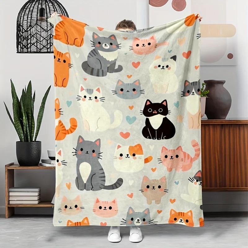 Adorable Cat Print Flannel Blanket - Soft Cozy All-Season Throw for Sofa Camping Travel, Cute Cartoon Cats & Hearts Gifts 70x100cm білий
Adorable Cat Print Flannel Blanket - Soft Cozy All-Season Throw for Sofa Camping Travel, Cute Cartoon Cats & Hearts Gifts 70x100cm білий
