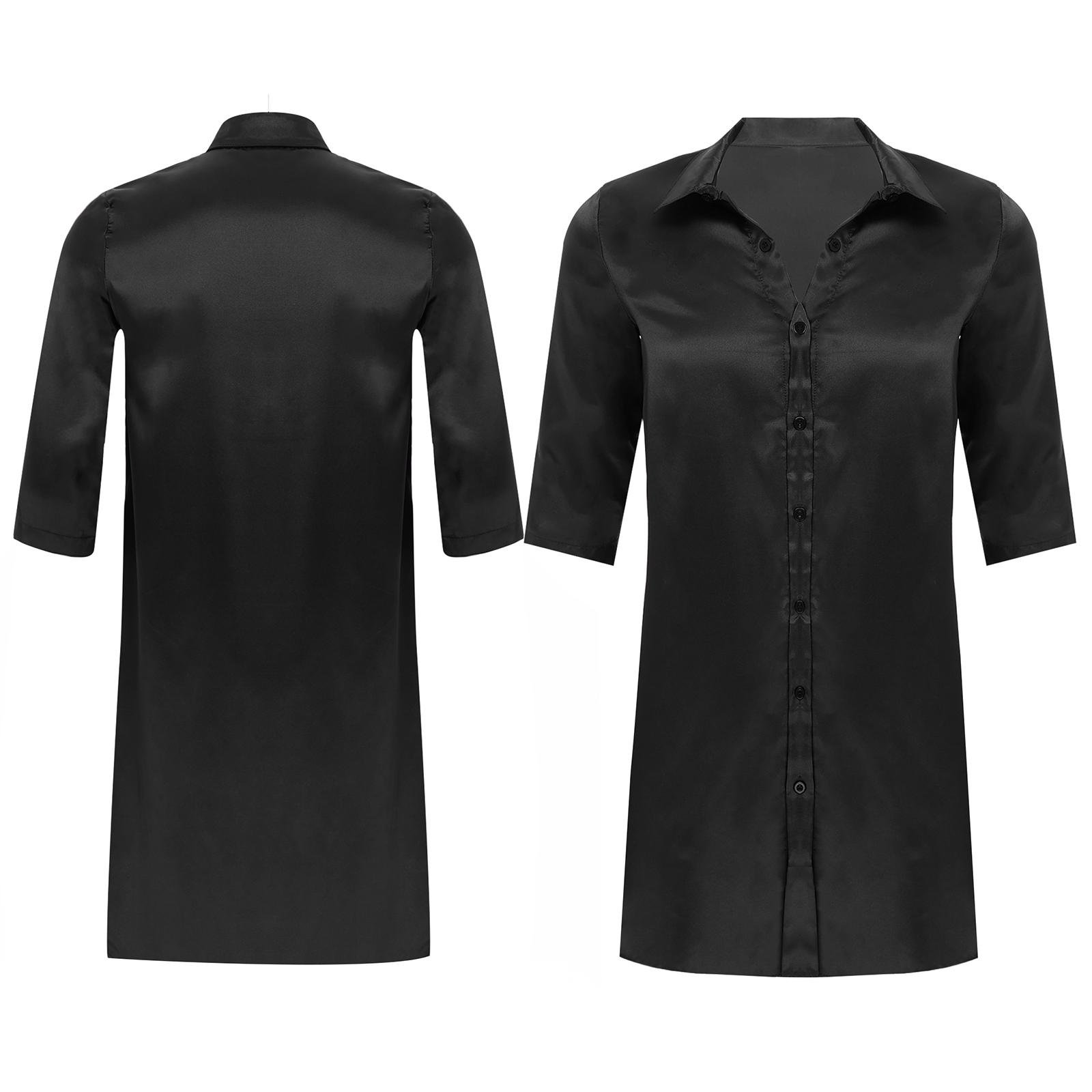 Мужская роскошная атласная одежда для сна, ночная рубашка, ночной халат, пижамы с изогнутым подолом, одежда для сна, домашняя одежда, костюм для ванной комнаты XL чёрный
Мужская роскошная атласная одежда для сна, ночная рубашка, ночной халат, пижамы с изогнутым подолом, одежда для сна, домашняя одежда, костюм для ванной комнаты XL чёрный