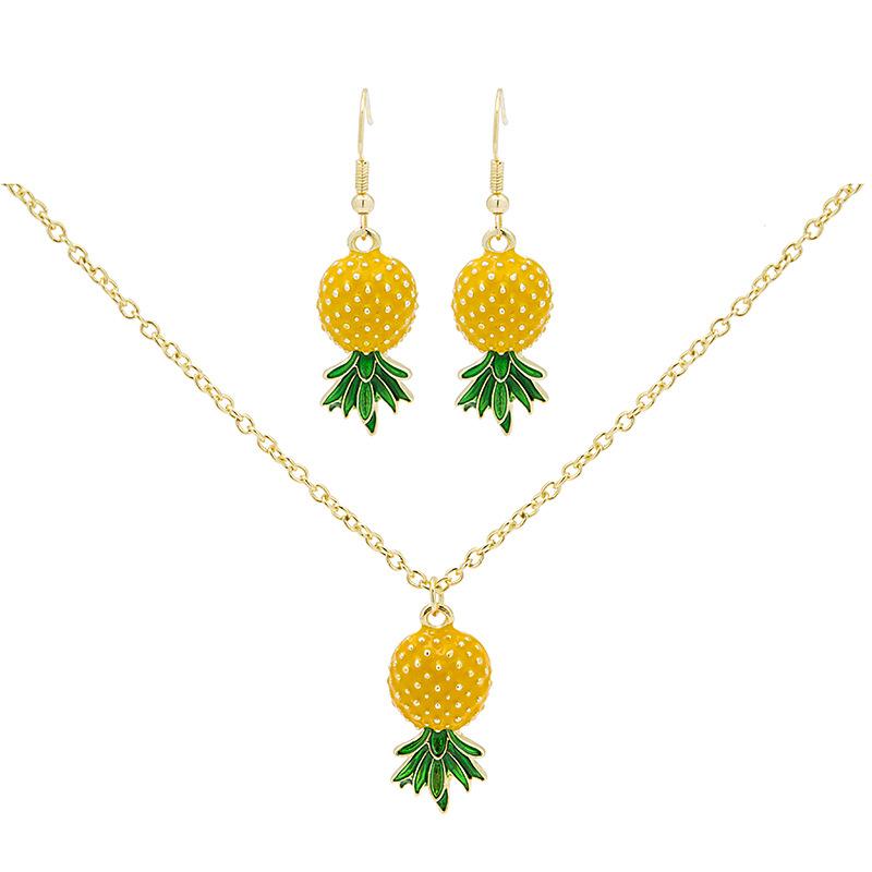 Small Fresh Fruit Pineapple Earrings Necklace Set, Sweet Temperament Personalized Summer Cartoon 2-Piece Set
Small Fresh Fruit Pineapple Earrings Necklace Set, Sweet Temperament Personalized Summer Cartoon 2-Piece Set