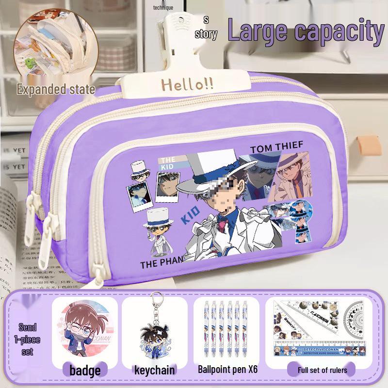 Detective Conan Kids Pencil Case featuring Kudo Shinichi and Phantom Thief Kid - Perfect for Elementary Boys.
Detective Conan Kids Pencil Case featuring Kudo Shinichi and Phantom Thief Kid - Perfect for Elementary Boys.