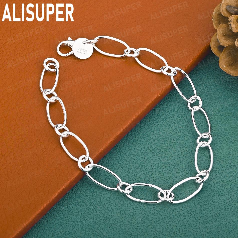 925 Sterling Silver Long Ring Side Chain Bracelet Gift Jewelry 20CM
925 Sterling Silver Long Ring Side Chain Bracelet Gift Jewelry 20CM