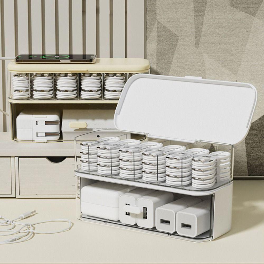 Clear Cable Management Box Plastic Charger Wires Case Practical Cable Storage Box Drawer білий
Clear Cable Management Box Plastic Charger Wires Case Practical Cable Storage Box Drawer білий