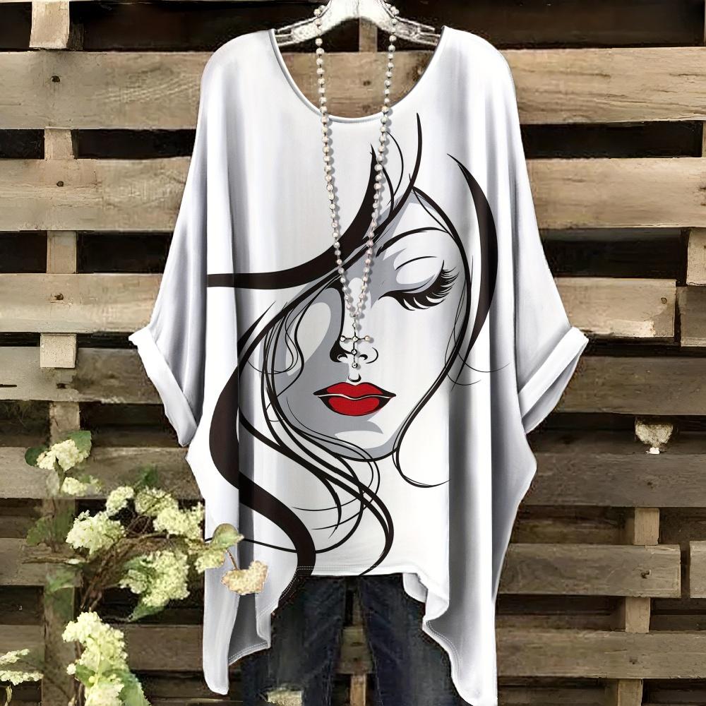New Fashion Round-Neck Elegant Women s T-Shirt Featuring a Portrait Print Casual and Comfortable Short Sleeves 1XL
New Fashion Round-Neck Elegant Women s T-Shirt Featuring a Portrait Print Casual and Comfortable Short Sleeves 1XL