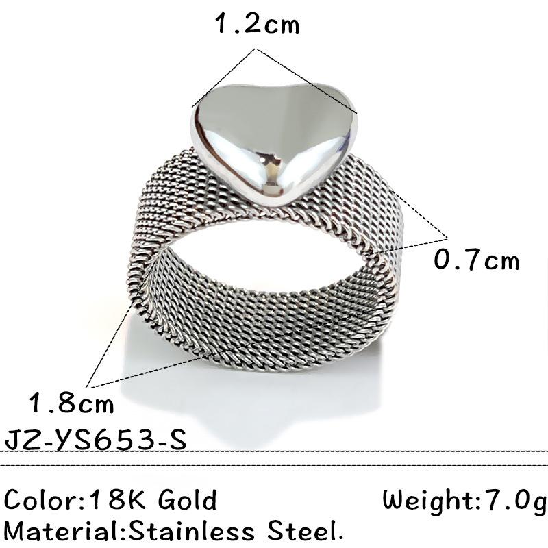 Stainless Steel Heart-Shaped Non Fading Rings for Women Niche Metal Mesh Chain Index Finger Ring Personality Zircon Gifts мідний
Stainless Steel Heart-Shaped Non Fading Rings for Women Niche Metal Mesh Chain Index Finger Ring Personality Zircon Gifts мідний