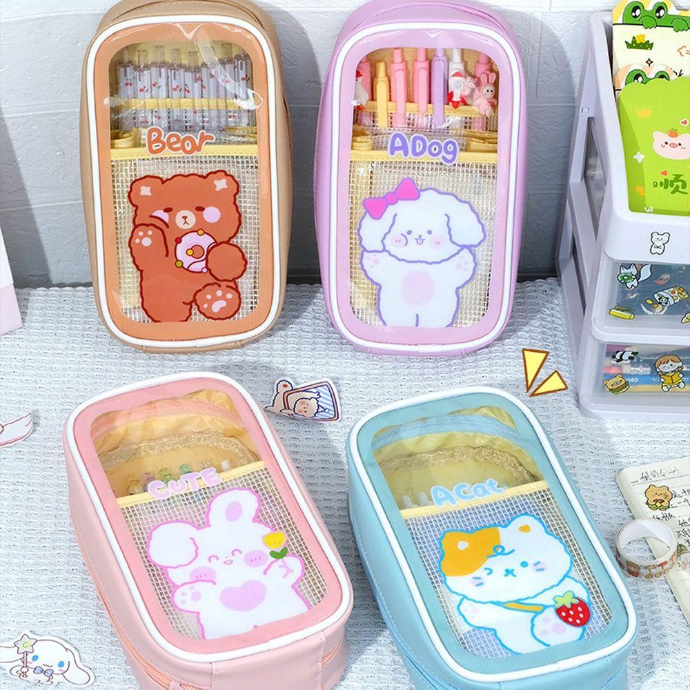 Cute Animal School Supplies Large Capacity Pencil Case Transparent Pencil Bag Pencil Pouch Pen Bag синий
Cute Animal School Supplies Large Capacity Pencil Case Transparent Pencil Bag Pencil Pouch Pen Bag синий