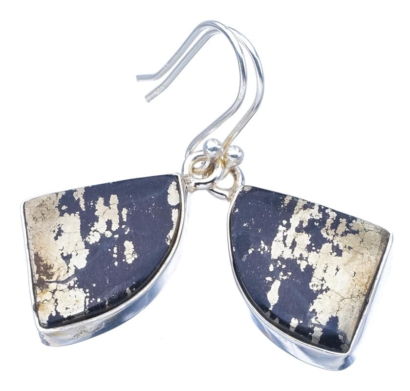 StarGems® Natural Apache Gold Stone Handmade 925 Sterling Silver Earrings 1.5 F5692
StarGems® Natural Apache Gold Stone Handmade 925 Sterling Silver Earrings 1.5 F5692