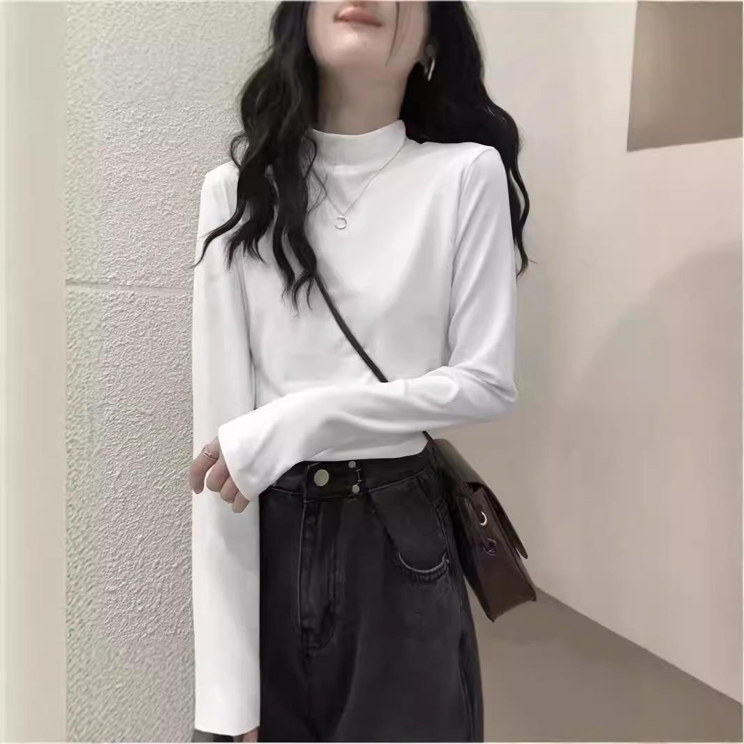 Autumn Korean Style Slimming Women s Long Sleeve Semi-High Neck Solid Color Base Shirt M чорний
Autumn Korean Style Slimming Women s Long Sleeve Semi-High Neck Solid Color Base Shirt M чорний