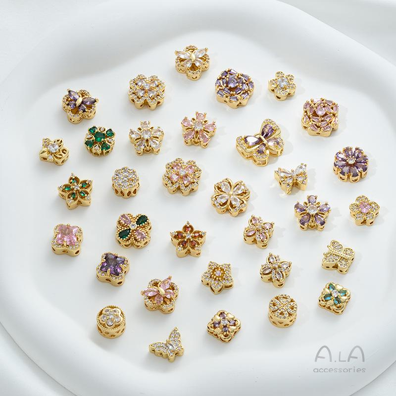 14K Gold-Filled Zirconia Butterfly Clover Cherry Blossom Spacer Beads for DIY Pearl Jewelry
14K Gold-Filled Zirconia Butterfly Clover Cherry Blossom Spacer Beads for DIY Pearl Jewelry