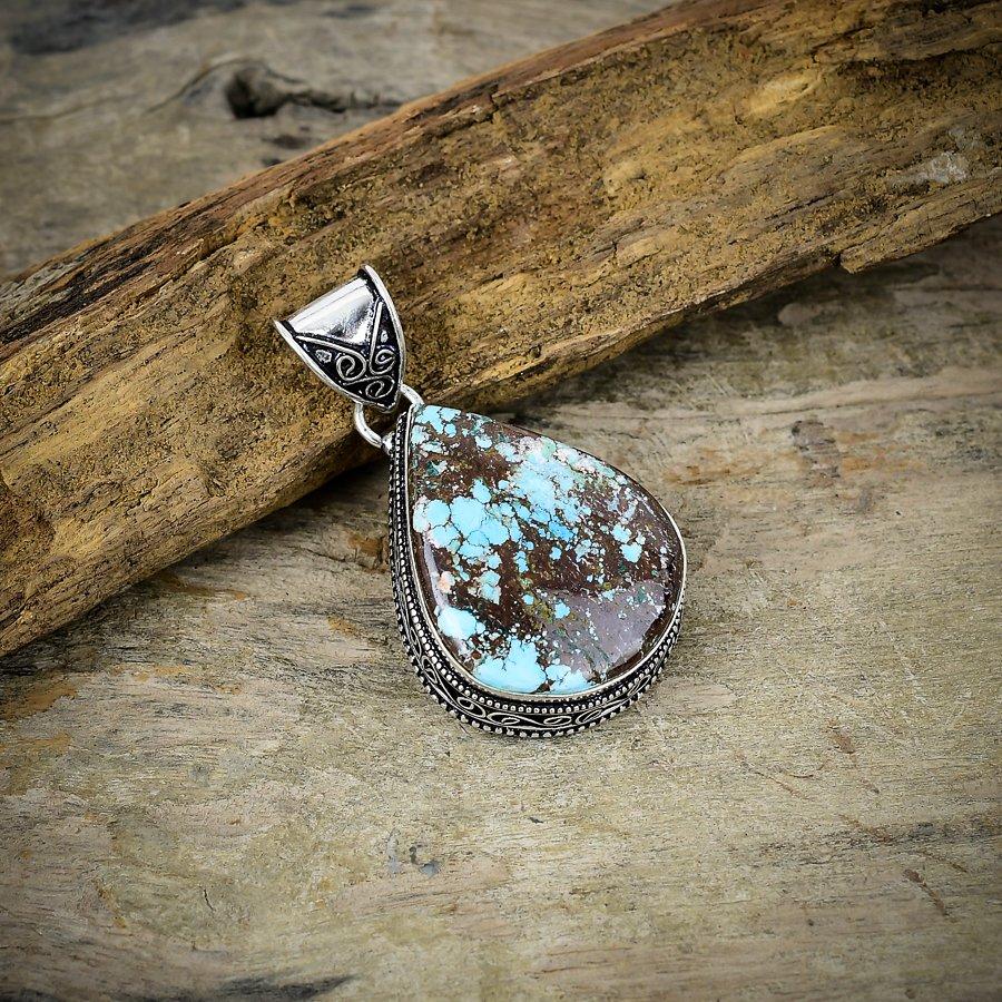 Tibetan Turquoise Gemstone 925 Sterling Silver Jewelry Pendant 2.05 M-38
Tibetan Turquoise Gemstone 925 Sterling Silver Jewelry Pendant 2.05 M-38