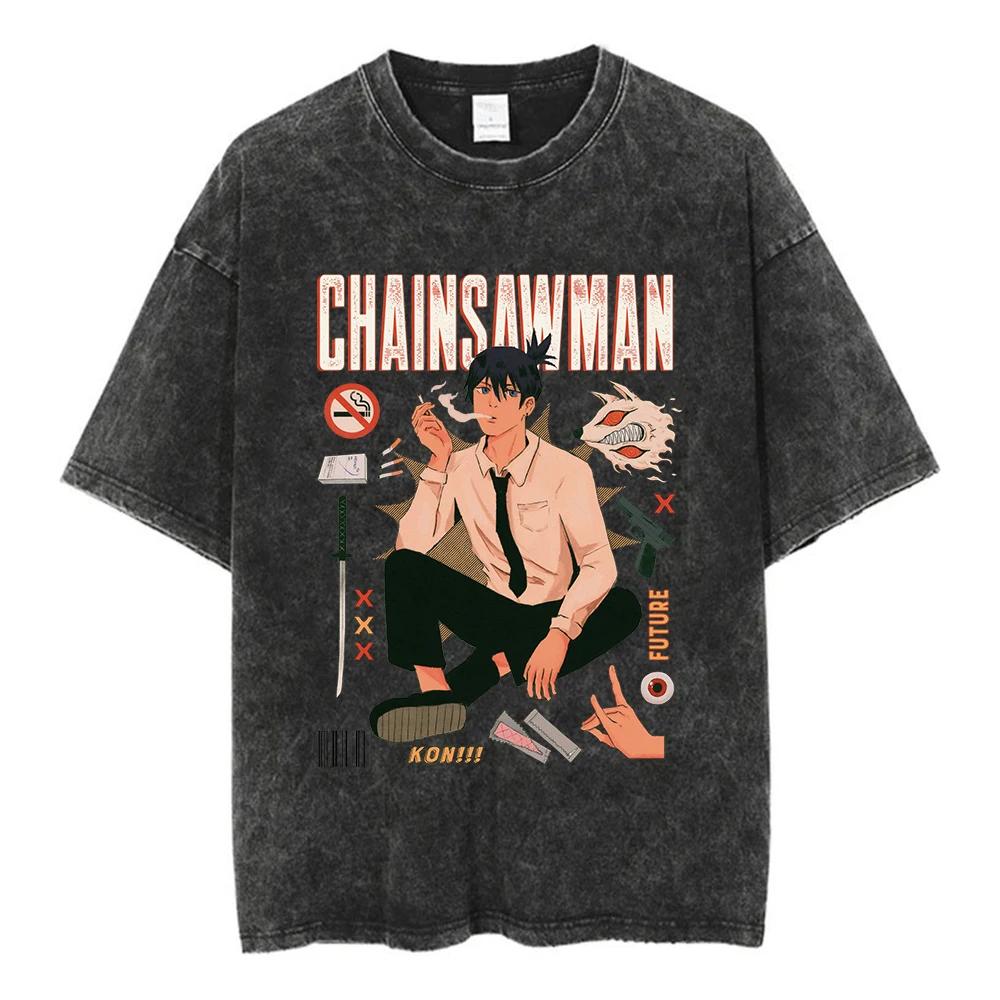 New Anime Chainsaw Man Quality TShirt Men and Women Cotton Vintage Washed Print Retro Streetwear Sports Fitness Tops L
New Anime Chainsaw Man Quality TShirt Men and Women Cotton Vintage Washed Print Retro Streetwear Sports Fitness Tops L