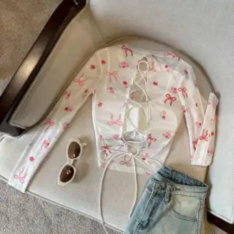 Тонкий бант Сетка Полупрозрачная Футболка с длинным рукавом Женская Открытая спина На бретельках Короткий топ, открывающий живот Горячая девушка L белый
Тонкий бант Сетка Полупрозрачная Футболка с длинным рукавом Женская Открытая спина На бретельках Короткий топ, открывающий живот Горячая девушка L белый