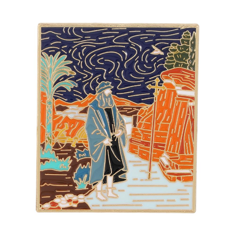 Funny World Famous Paintings Enamel Brooches The Scream Cafe Terrace at Night Impression Sunrise Golden Pins For Artist
Funny World Famous Paintings Enamel Brooches The Scream Cafe Terrace at Night Impression Sunrise Golden Pins For Artist