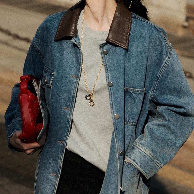25 Loose Stir-fried Salt Single-Breasted Jacket - Women s Trendy Autumn/Spring Spliced Lapel Short Top (P001) Large джинсовий синього кольору
25 Loose Stir-fried Salt Single-Breasted Jacket - Women s Trendy Autumn/Spring Spliced Lapel Short Top (P001) Large джинсовий синього кольору