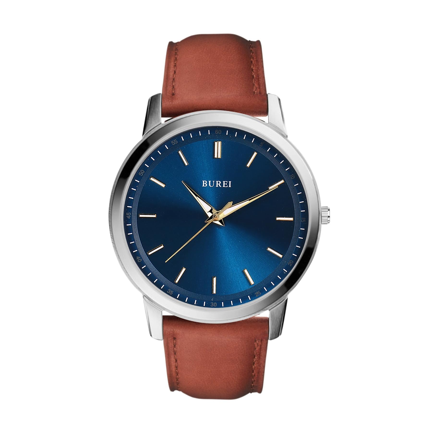 BUREI Analog Quartz Watch with Waterproof Brown Leather Stylish Business Easy to Simple Perfect Day Gift Men s Strap, Silver, Watch, Lightweight,
BUREI Analog Quartz Watch with Waterproof Brown Leather Stylish Business Easy to Simple Perfect Day Gift Men s Strap, Silver, Watch, Lightweight,