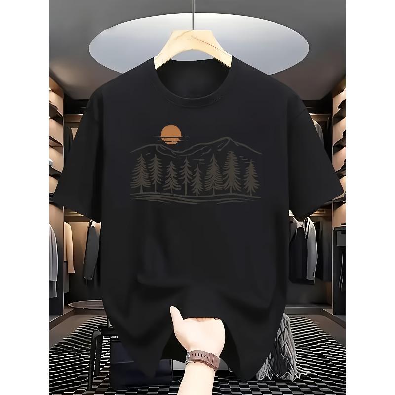 European Size Natural Landscape Themed Print White Short-Sleeved T-Shirt: A Fashionable Item Showcasing Outdoor Aesthetics with Mountain, Forest 4XL чорний
European Size Natural Landscape Themed Print White Short-Sleeved T-Shirt: A Fashionable Item Showcasing Outdoor Aesthetics with Mountain, Forest 4XL чорний