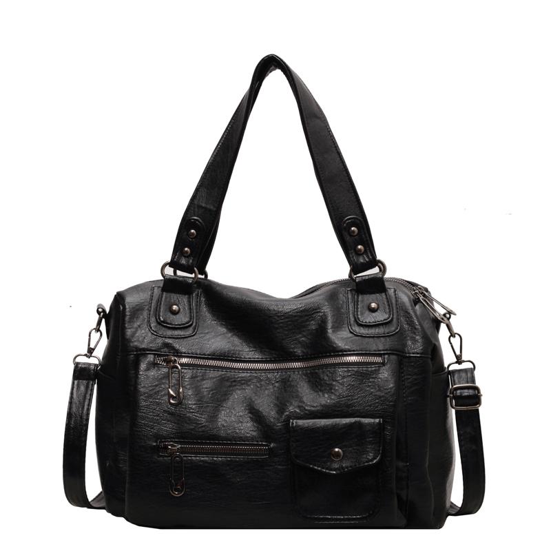 Vintage PU Leather Large Capacity Tote Two Zips Pockets Decor Shoulder Cross body Bag Unisex Women Daily Travel Handbag чёрный
Vintage PU Leather Large Capacity Tote Two Zips Pockets Decor Shoulder Cross body Bag Unisex Women Daily Travel Handbag чёрный